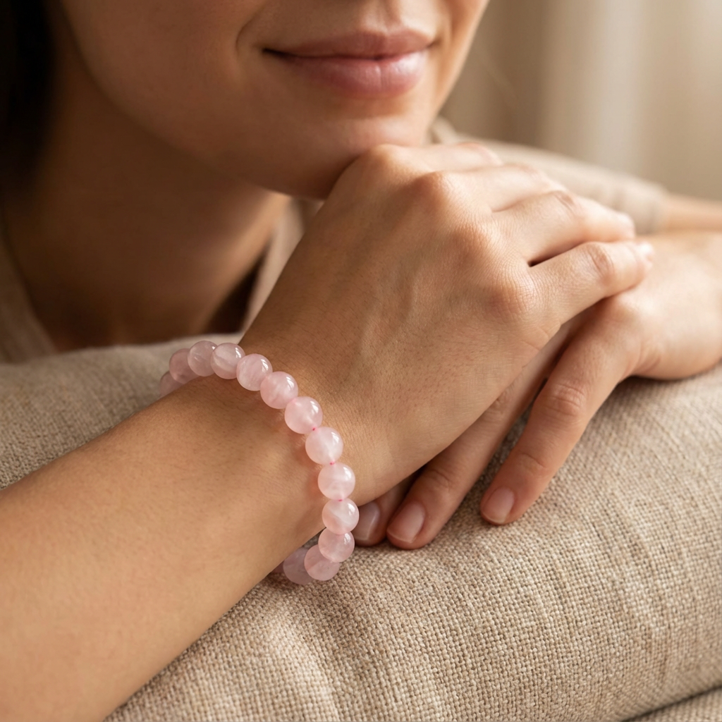 Rose Quartz Bracelet with Magsnap