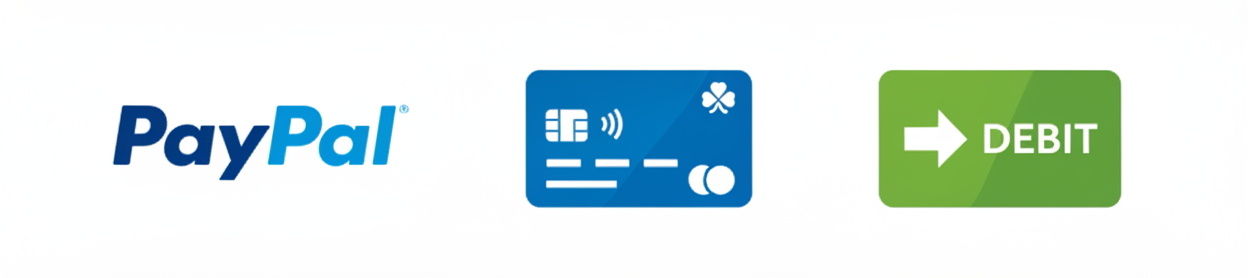Payment method logo paypal,creadit card,debit card,